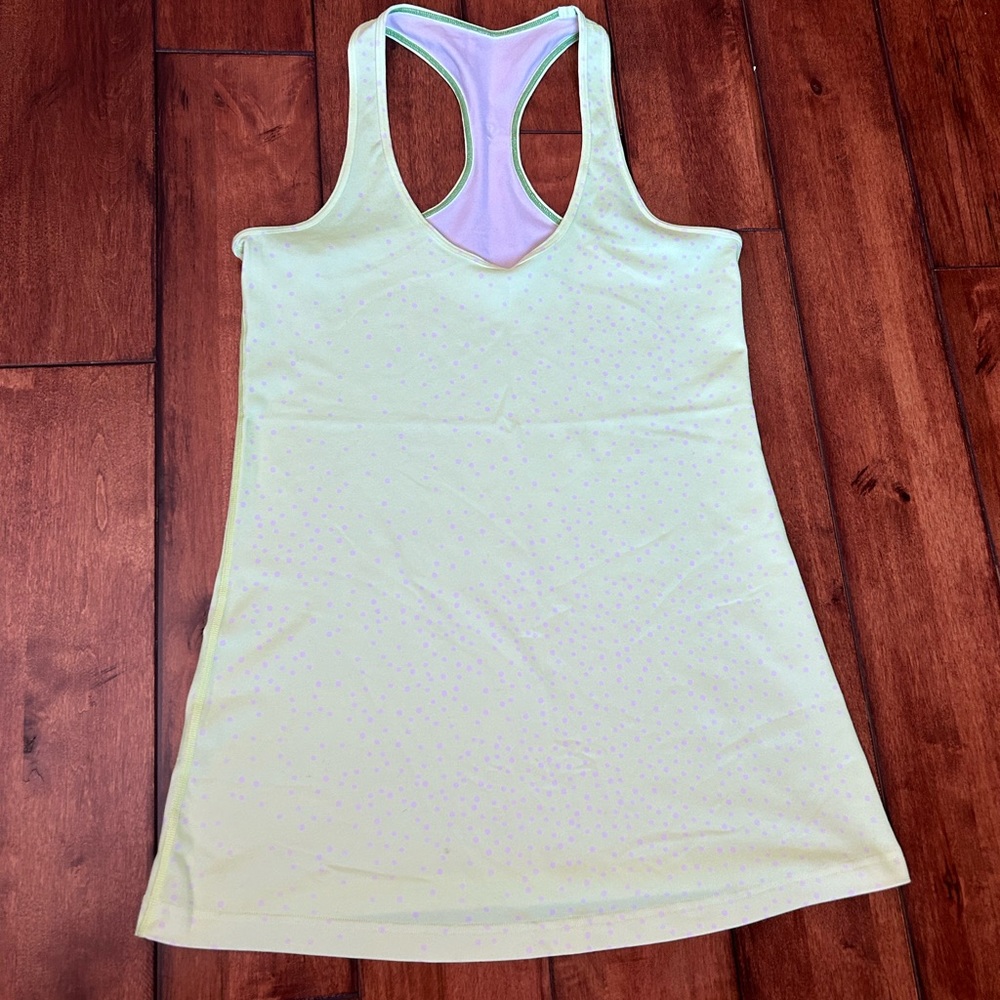 Lululemon Neon Polka Dot Racer Back Tank Top
